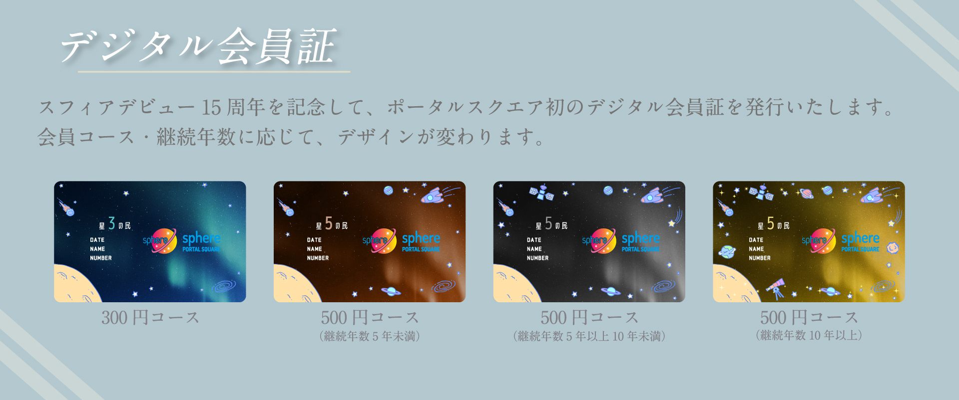 星企画第4弾】デジタル会員証発行！ /『Sphere 15th anniversary